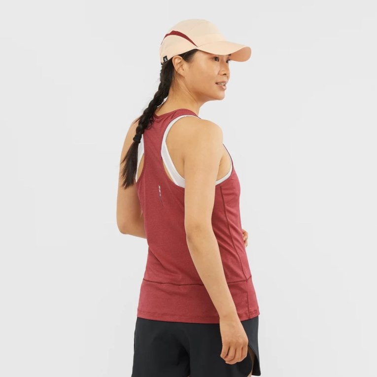 Tank Top Salomon Cross Run Estampados Mujer Rojos | MX YJMH508
